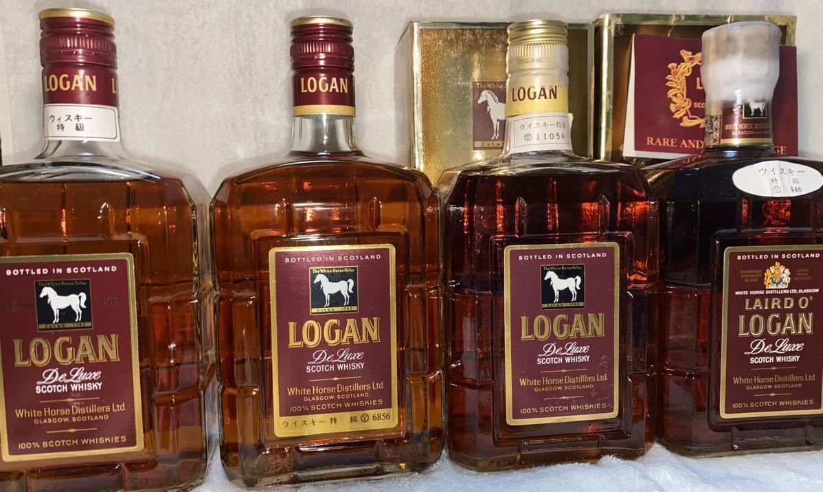 ローガン LOGAN DELUXE SCOTCH WHISKY ホワイトホース スコッチ ウイスキー 4本セット　JAPAN TAX 箱　付き_画像1