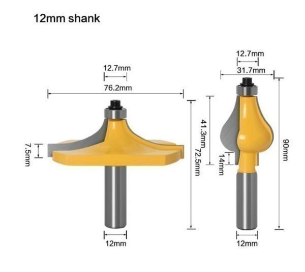 フェイスミルタイプの12mmシャンク木工用ルータービットの値段と価格