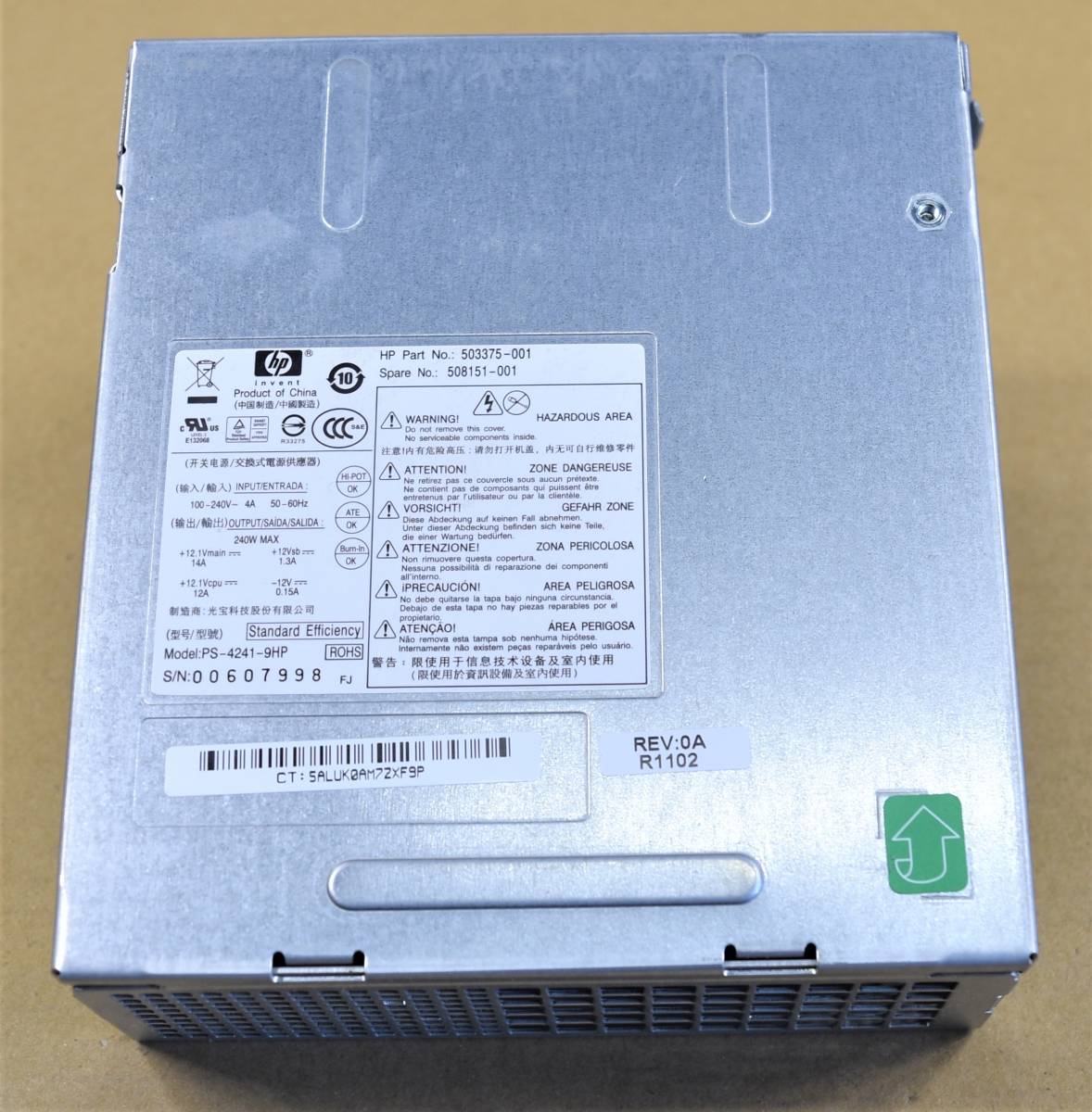 240W 電源ユニット適用HP Compaq Z200 PS-4241-9HP 6000 6005 6200
