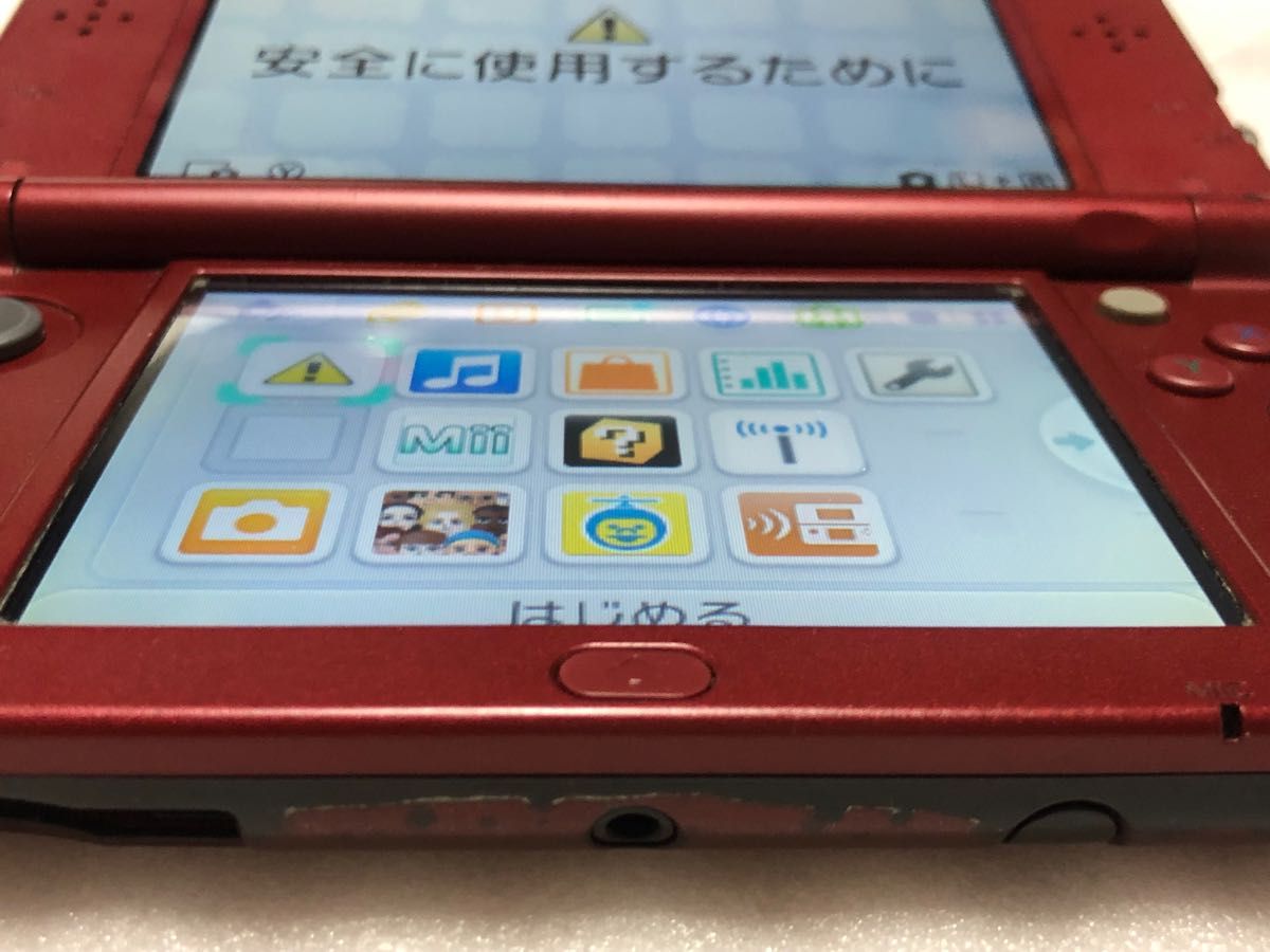 Newニンテンドー3DS LL レッド　動作確認済　塗装剥がれ有　SDカード4GB タッチペン　付送料込み