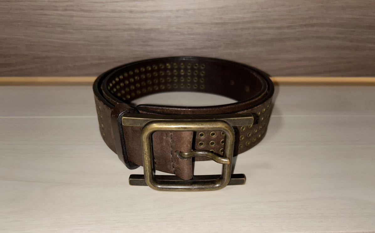美品 エディ期 Dior homme ハトメスタッズ Hバックル ベルト 85