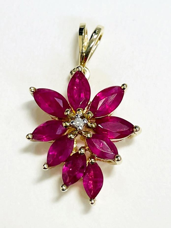 華麗 ☆10K ルビー&ダイヤペンダント☆ ルビー - midwestrg.com