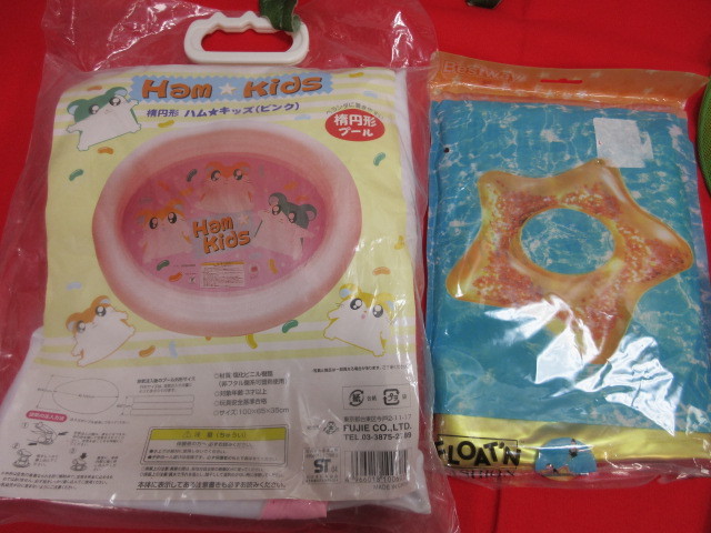 [OH5402/8] ham Kids . house pool (. round shape )& swim ring ( star type )& net 3ps.@ total 5 point together set 