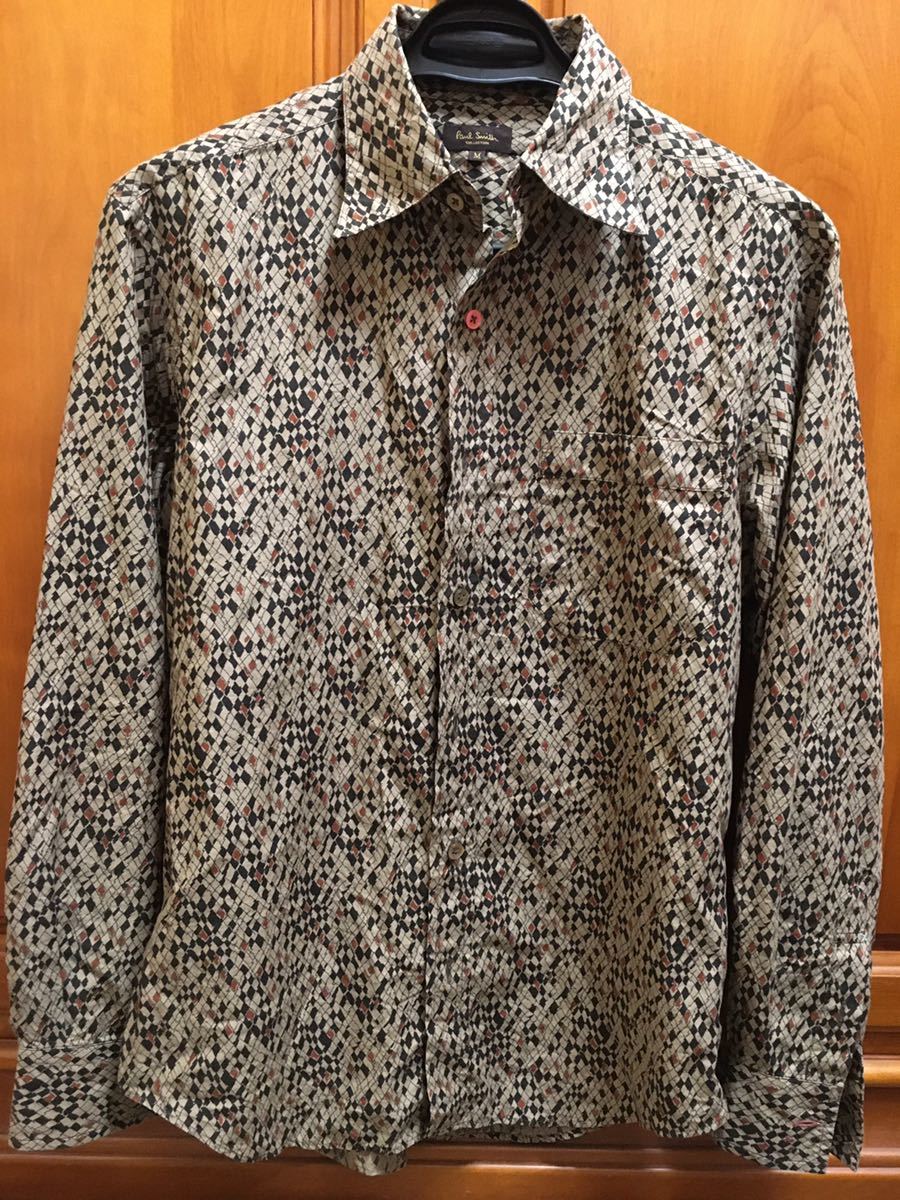 【極美品】ポールスミス コレクション 総柄 シャツ 長袖Mサイズ 日本製