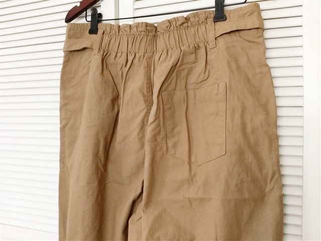 3L * новый товар высокий талия хлопок широкий брюки! брюки из твила бежевый 