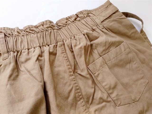 3L * новый товар высокий талия хлопок широкий брюки! брюки из твила бежевый 