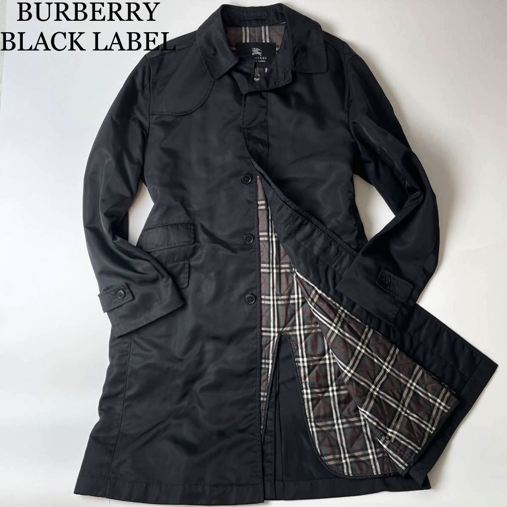 【極美品 Lサイズ】バーバリー ブラックレーベル ステンカラーコートBURBERRYBLACKLABEL ノバチェック メンズ アウター コート_画像1