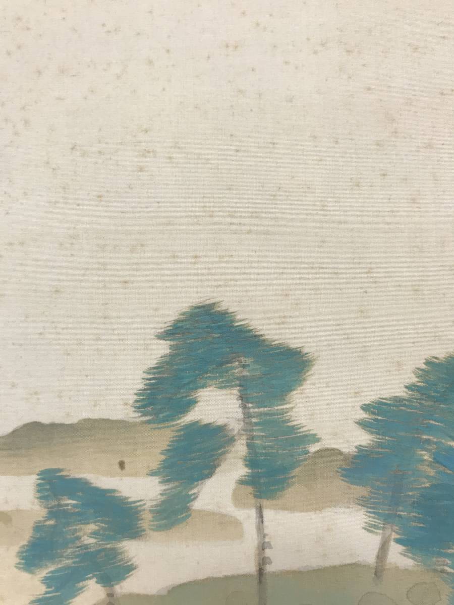 【真作】綱島静観/青緑山水図/風景図/舟遊図/掛軸/名家伝来/AC-582 Bibian 比比昂 - 真作/綱島静観/青緑山水図/風景図/山水図/舟遊