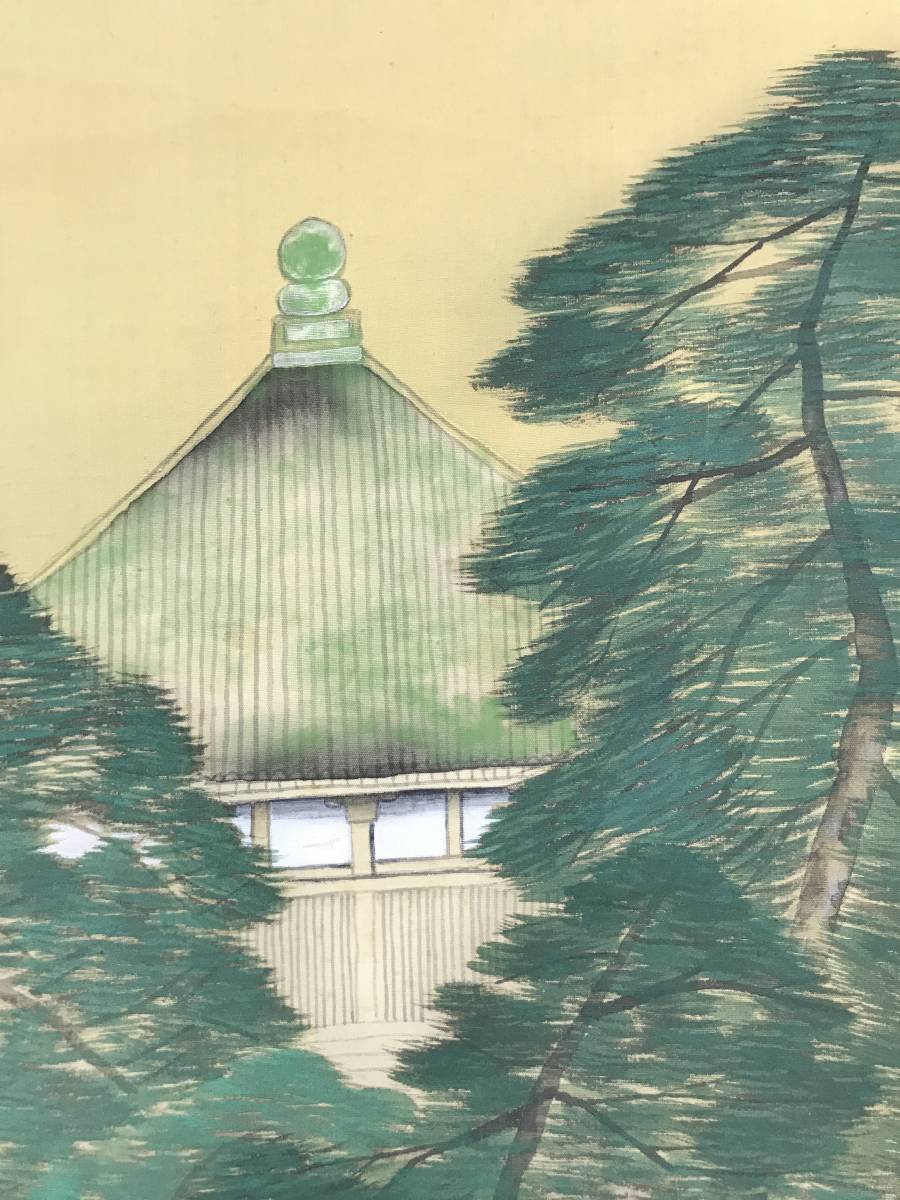 【真作】綱島静観/青緑山水図/風景図/舟遊図/掛軸/名家伝来/AC-582 Bibian 比比昂 - 真作/綱島静観/青緑山水図/風景図/山水図/舟遊