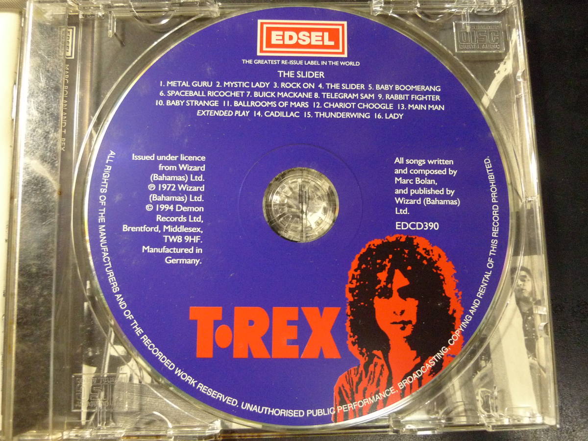 CD ◎T REX /SLIDER ～ （UK） EDSEL EDCD390 _画像3