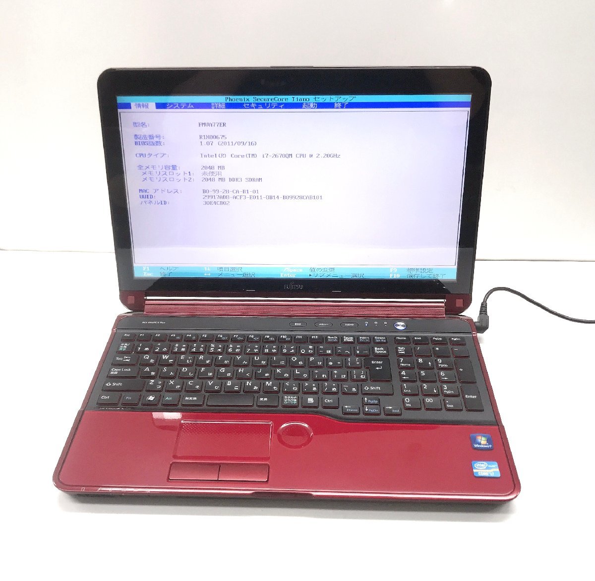 注目 富士通 NT: AH77/E 無線ブルーレイノート / _2.2G/2GB Corei7