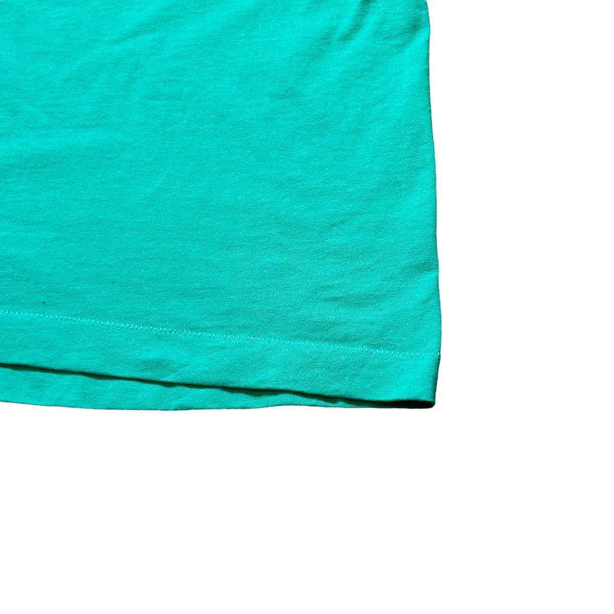 USA製 90’s FRUIT OF THE LOOM ヴィンテージ Tシャツ 緑 グリーン キッズ 14-16サイズ メンズSサイズ相当 アニマル プリント レディース_画像8