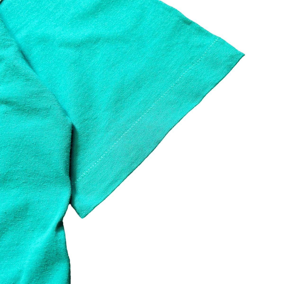 USA製 90’s FRUIT OF THE LOOM ヴィンテージ Tシャツ 緑 グリーン キッズ 14-16サイズ メンズSサイズ相当 アニマル プリント レディース_画像7