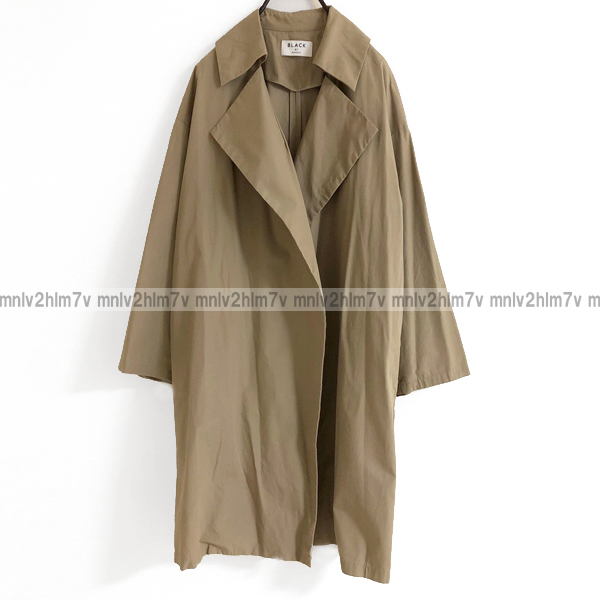 [ black bai Moussy ] oversize trench coat beige cotton long coat spring coat BLACK BY MOUSSY