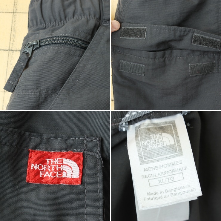 USA THE NORTH FACE ノースフェイス ナイロン カーゴ ショートパンツ グレー XL ショーツ ハーフ アウトドア アメリカ古着_画像3