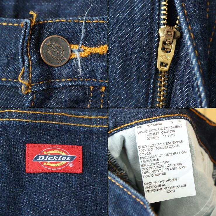 USA Dickies ディッキーズ デニム ワーク パンツ ブルー W32 アウトドア アメリカ古着_画像2