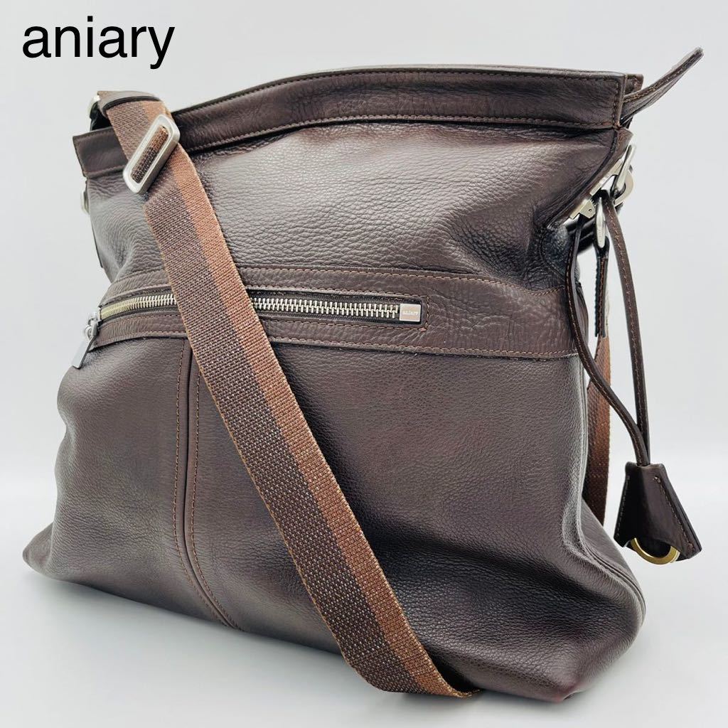 1円~ 極美品 アニアリ aniary メンズ ビジネス ショルダーバッグ