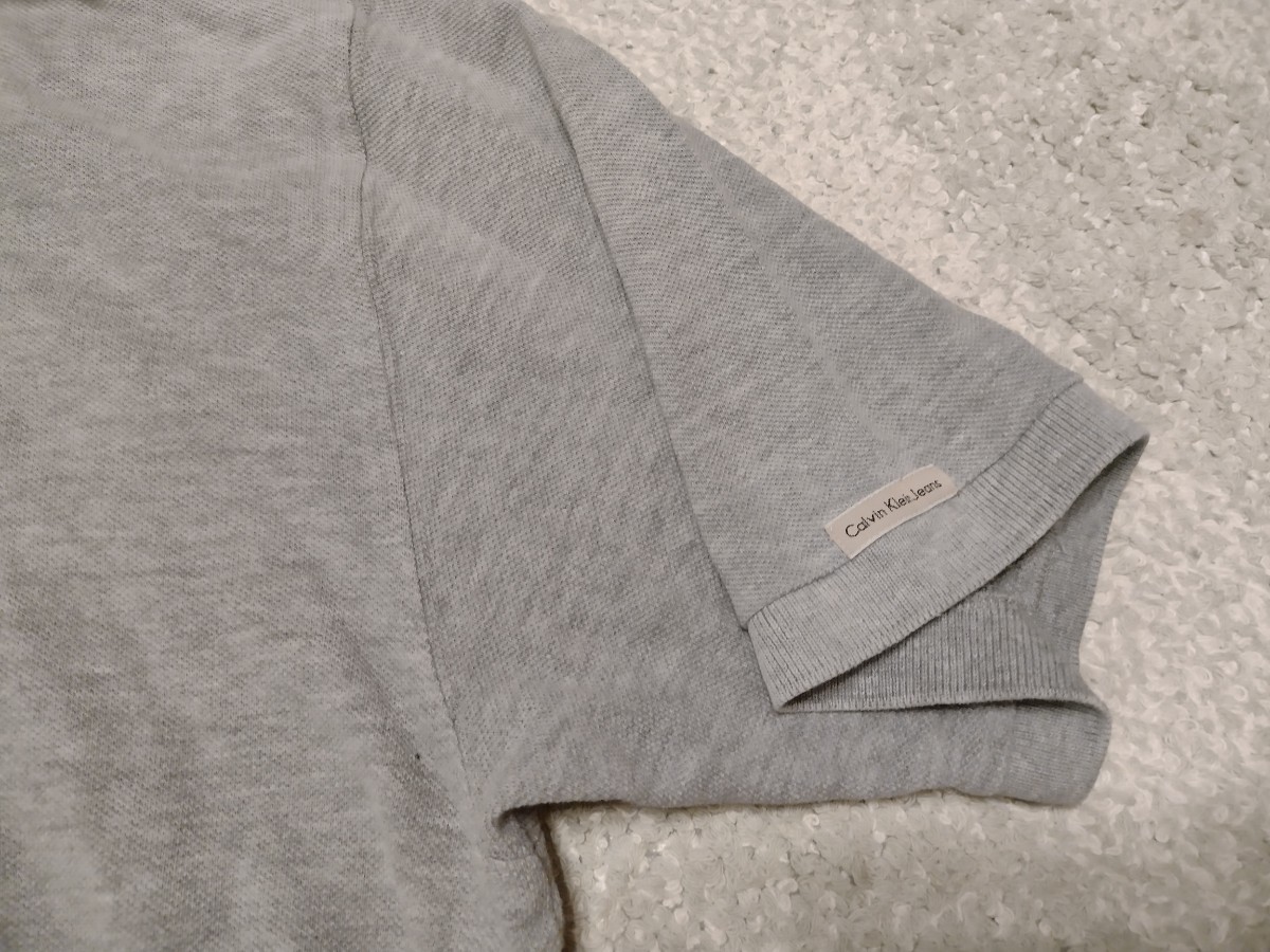 USA購入 Calvin Klein jeans カルバンクライン ジーンズ cK 半袖 ポロシャツ グレー Mサイズ L 美品_画像3