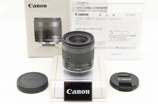 ☆新品同様☆ Canon キャノンEF-M 11-22mm F4-5.6 IS STM 元箱付属品