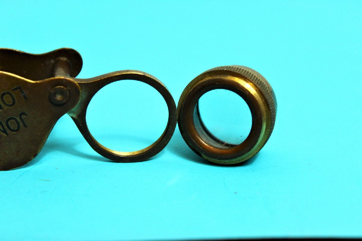  rare antique Jones London magnifier pocket magnifier brass made brass weight feeling Vintage magnifier 