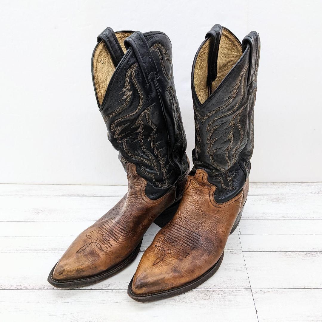 tony lama Tony Lama western boots boots US8 26cm E two-tone black Brown 90s 00s