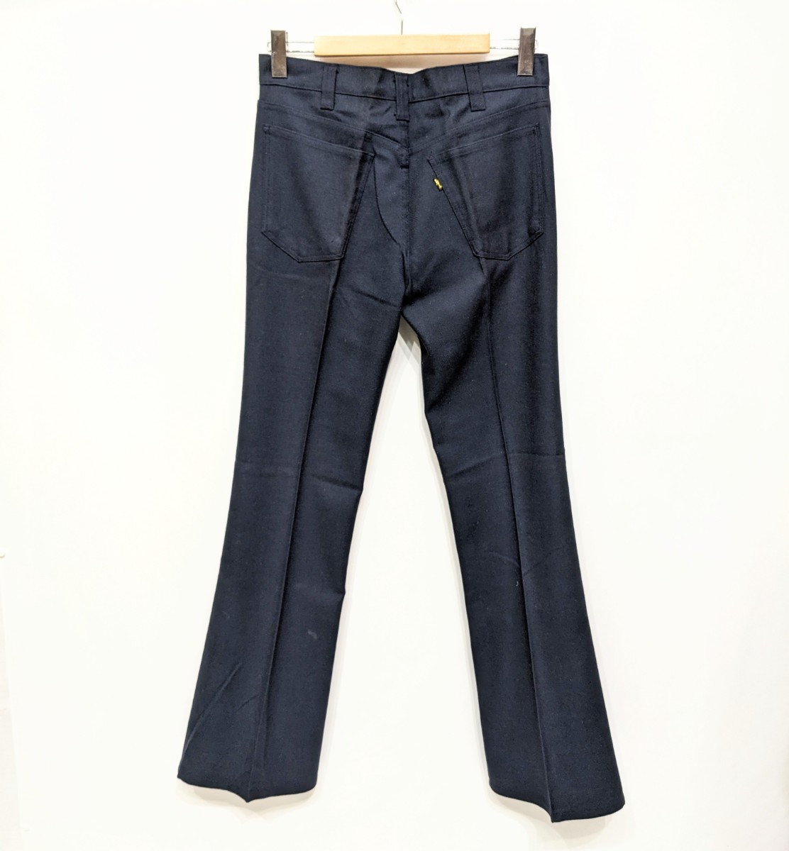 W84cm デッドストック Levi's STA-PREST スタプレ 646 70s VINTAGE フレア ブーツカット パンツ ネイビー NUVO FLARES フラッシャー無_画像2