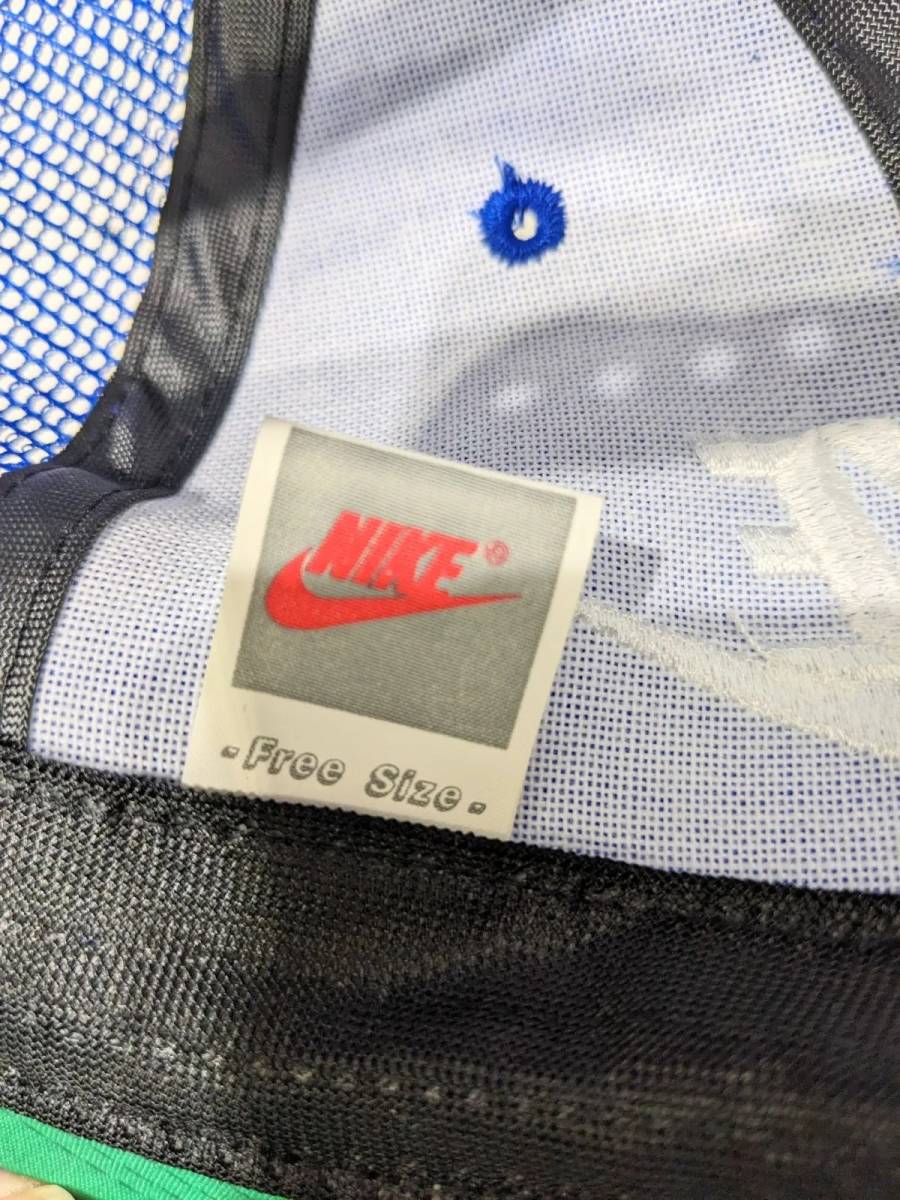 デッドストック 90s NIKE ナイキ TRUE 帽子 メッシュ キャップ 刺繍