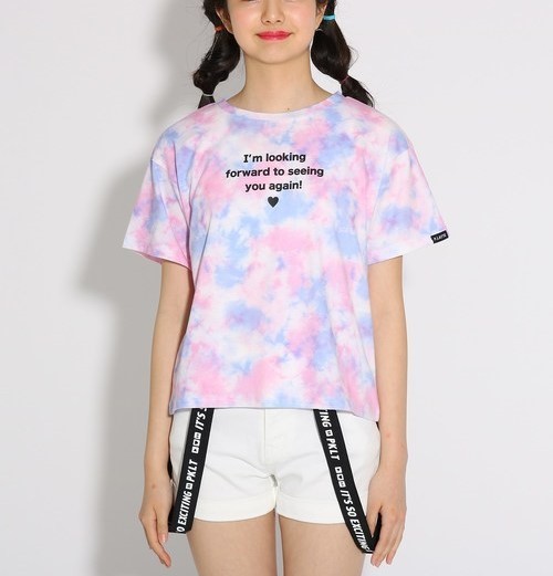 ラスト　新品 　PINK-latte　タイダイロゴTシャツ　パープル(083)　15(XS150cm)　定価2860円_画像2