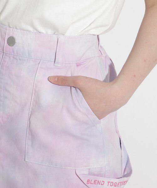 ラスト　新品　 PINK-latteニコラ掲載スカート見えマーブルショートパンツ　ラベンダー(190) 16(160cm)　定価4290円_画像5