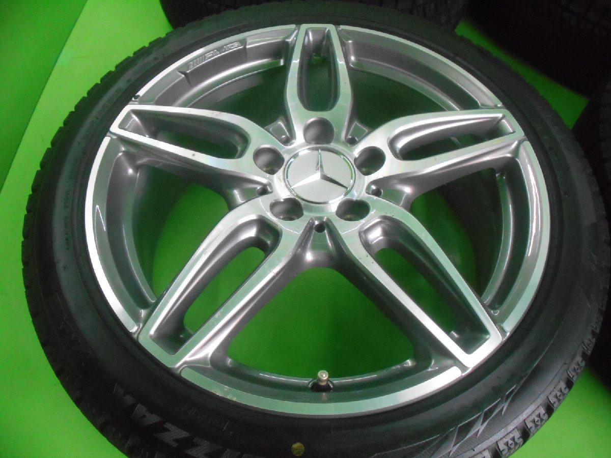 PCD112 ベンツ AMG W176純正 A1764010700 7.5j/+52 ハブ約67㎜ ブリヂストン VRX2 225/45R18 製造21年 約9分山 4本セット! 中古 Aクラスの画像2