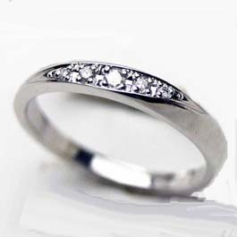 結婚指輪 マリッジリング プラチナ リング 刻印無料 ダイヤリング 5石 送料無料 シンプル 記念日 _画像1