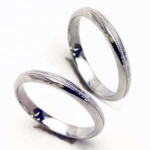 結婚指輪 マリッジリング プラチナ リング 2本セット センターミルウチ☆ペアリング甲丸リング【刻印・文字彫り無料】