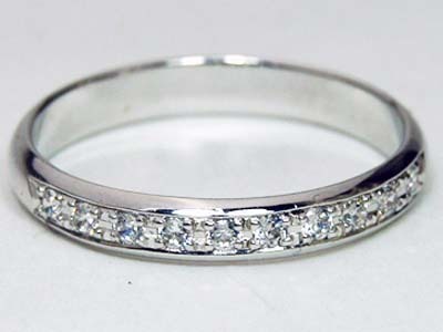 結婚指輪 SVクラスカラー 天然ダイヤモンド 10石■プラチダイヤモンドハーフエタニティー リング _画像3