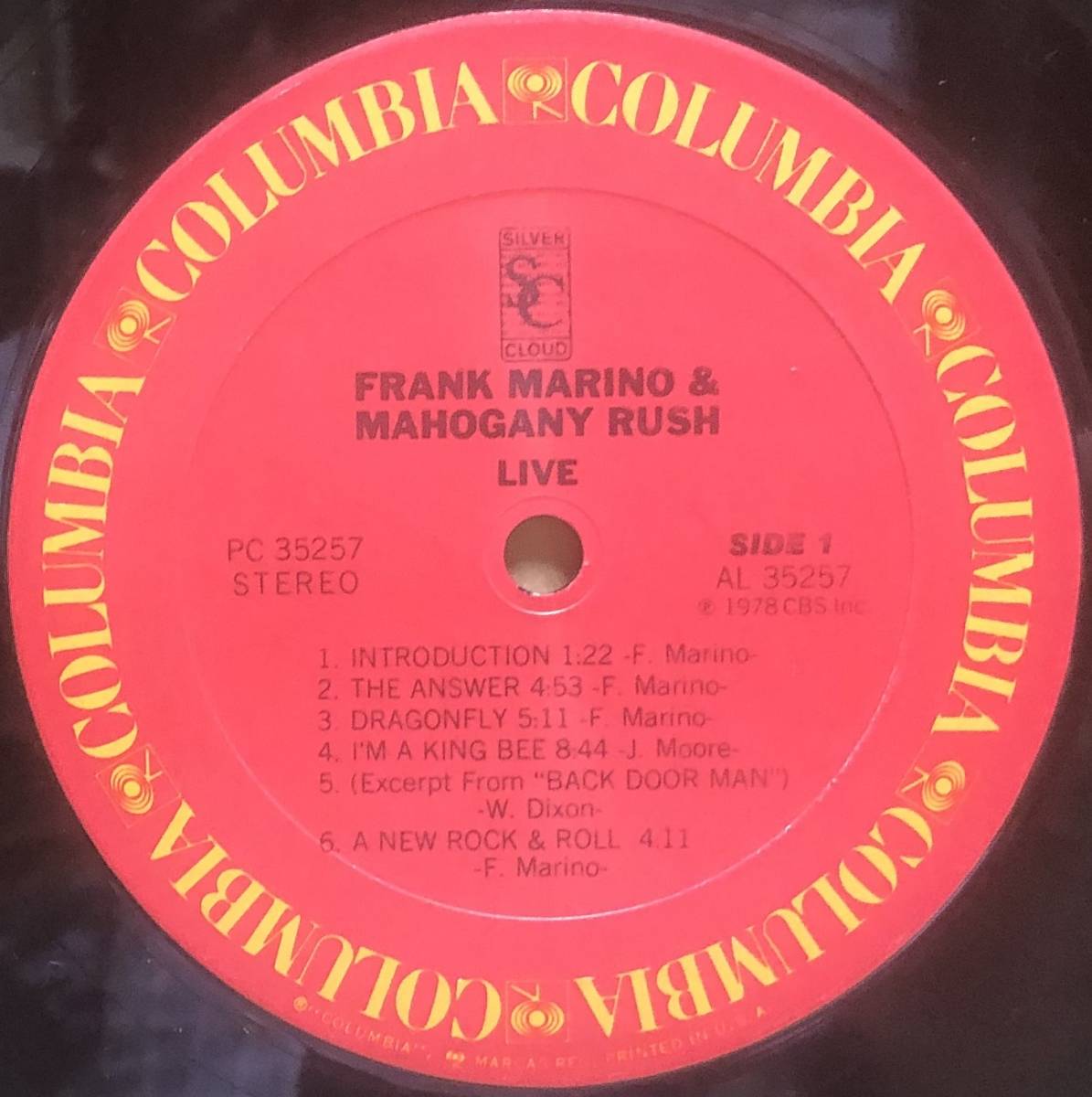 カナディアンハード USオリジナル盤 Frank Marino & Mahogany Rush / Live Stering刻印の画像4