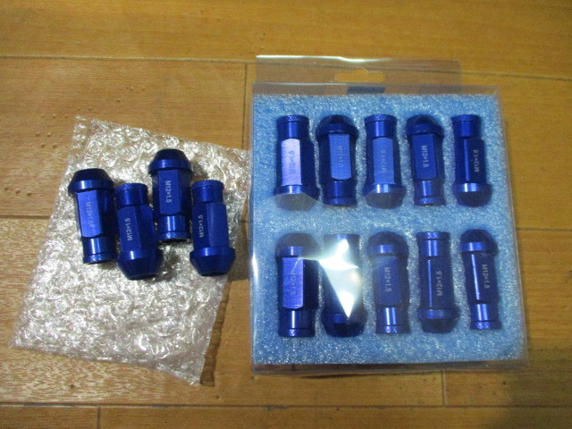 Hiace 6 hole total 24ps.@ racing nut Toyota Mazda other blue penetrate type length 50.M12*P1.5*19HEX light weight duralumin aluminium nut 