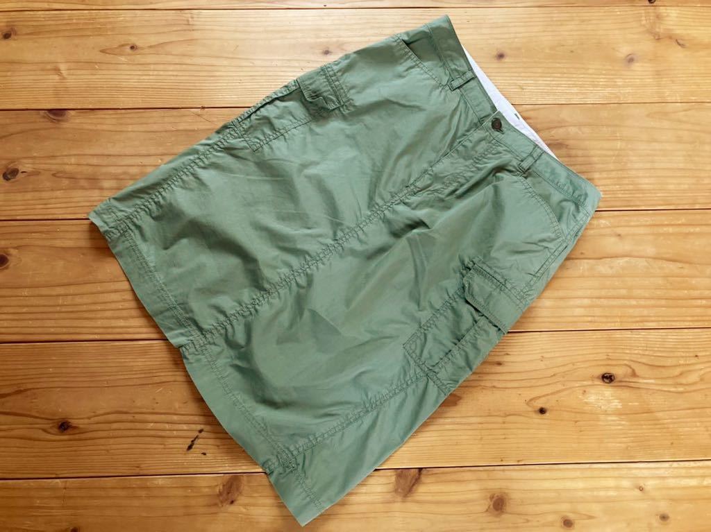 ミリタリー タイト カーゴ スカート L-LLサイズ位 膝丈 カーキ レディース 古着 アウトドア 山ガール サバイバル skirt military ⑪_画像6