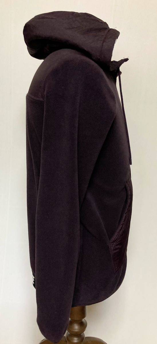 NIKE　フリース パー カー　Sサイズ　150～160　ポリエステル×ナイロン　裾ロゴ ナイキ 紫 パープル フルジップアップ ロゴ刺繍_画像7