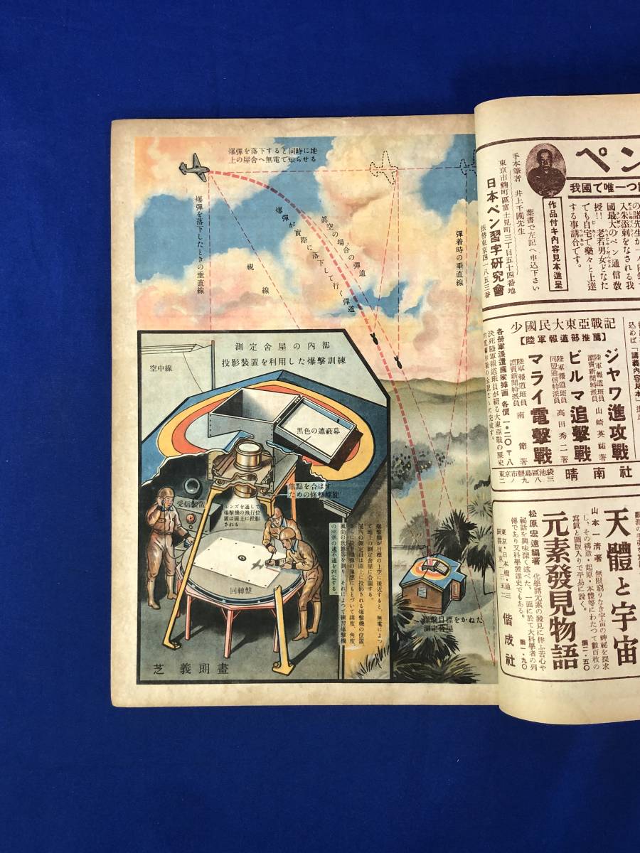 レCG1016p●学生の科学 昭和18年7月号 山本元帥と長岡中学/アメリカ潜水艦の秘密/夜間爆撃/爆撃訓練用撮影装置/戦前_画像4