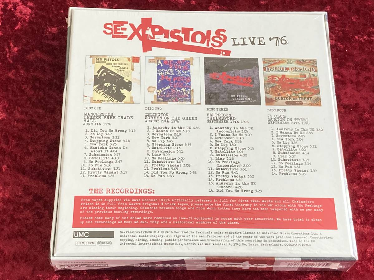 ◆新品未開封◆SEX PISTOLS◆4CD◆BOXセット◆LIVE '76◆セックス・ピストルズ◆ライヴ/ライブ◆シド・ヴィシャス◆SID VICIOUS◆_画像3