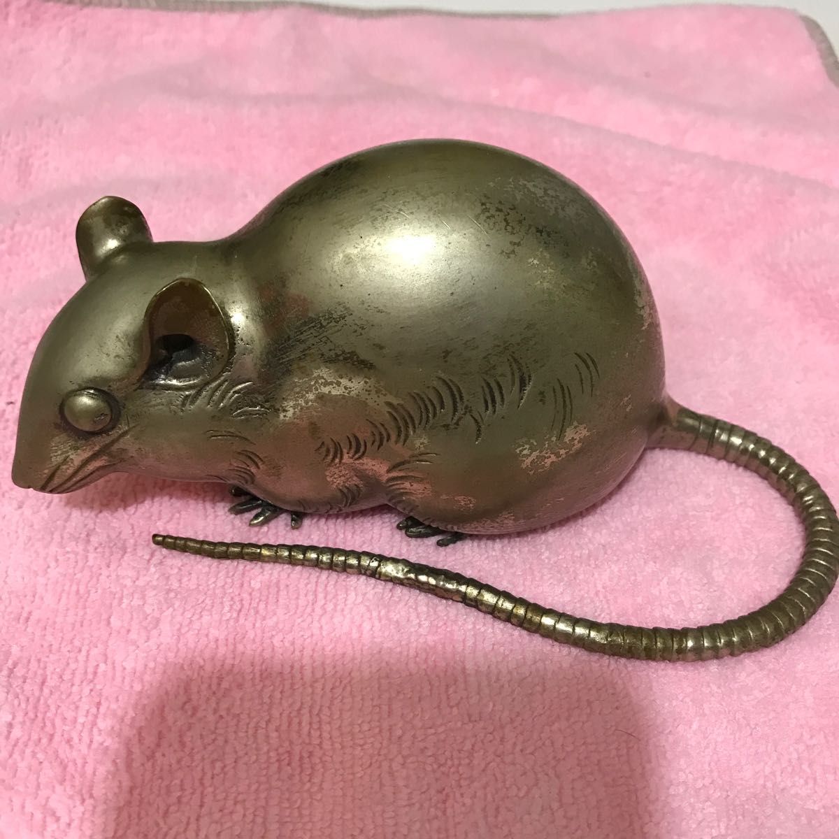 ネズミ   工芸品 洋銀  置き物
