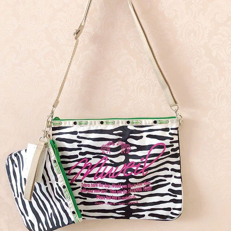 【限定/コラボ】LeSportsac × MUVEIL ゼブラ柄 2WAYバッグ レスポートサック ミュベール ゼブラ柄 限定コラボ バッグ2個
