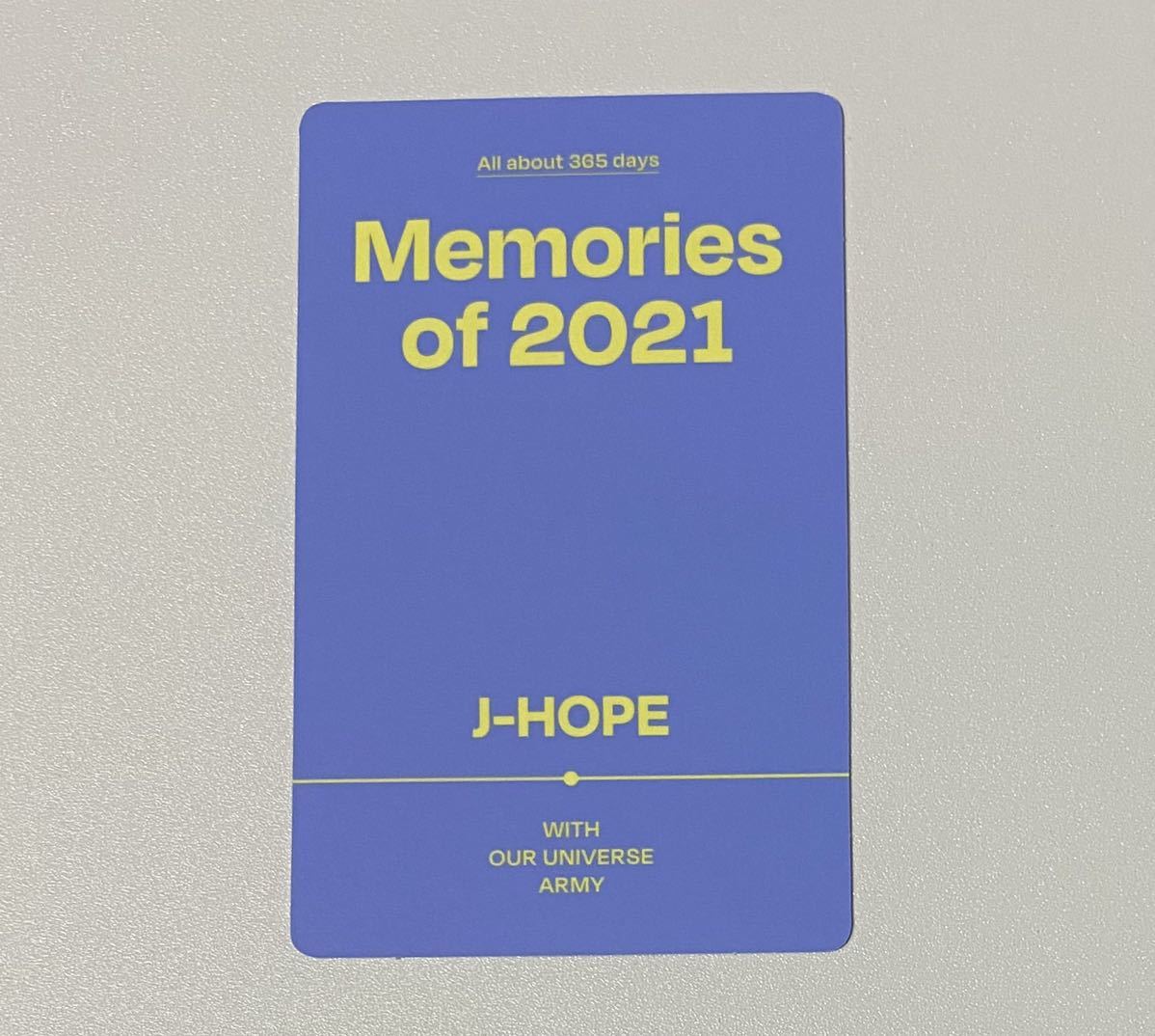 防弾少年団 BTS Memories of 2021 J-HOPE ホソク DVD 特典 トレカ Photocardの画像2