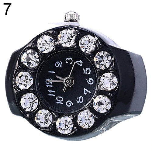[ postage our company charge ] ring clock men's clock size free human work diamond lady's watch clock ring 8 kind FRW-A-1[ 2 pink color ]