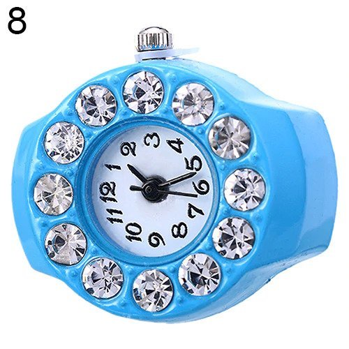 [ postage our company charge ] ring clock men's clock size free human work diamond lady's watch clock ring 8 kind FRW-A-1[ 2 pink color ]