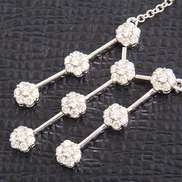 クイーンジュエリー ネックレス レディース ダイヤモンド デザイン ネックレス D1.25ct ホワイトゴールド Queen Jewelry 750WG 中古_画像8