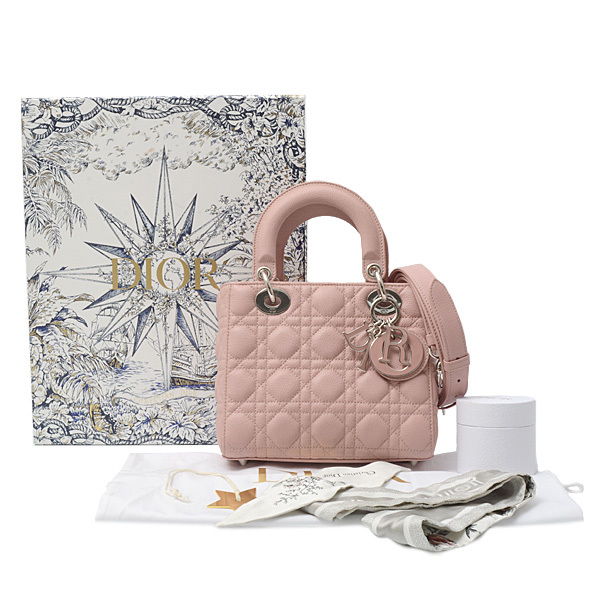  Christian Dior bag lady's reti Dior small shoulder bag handbag leather pink Christian Dior used 