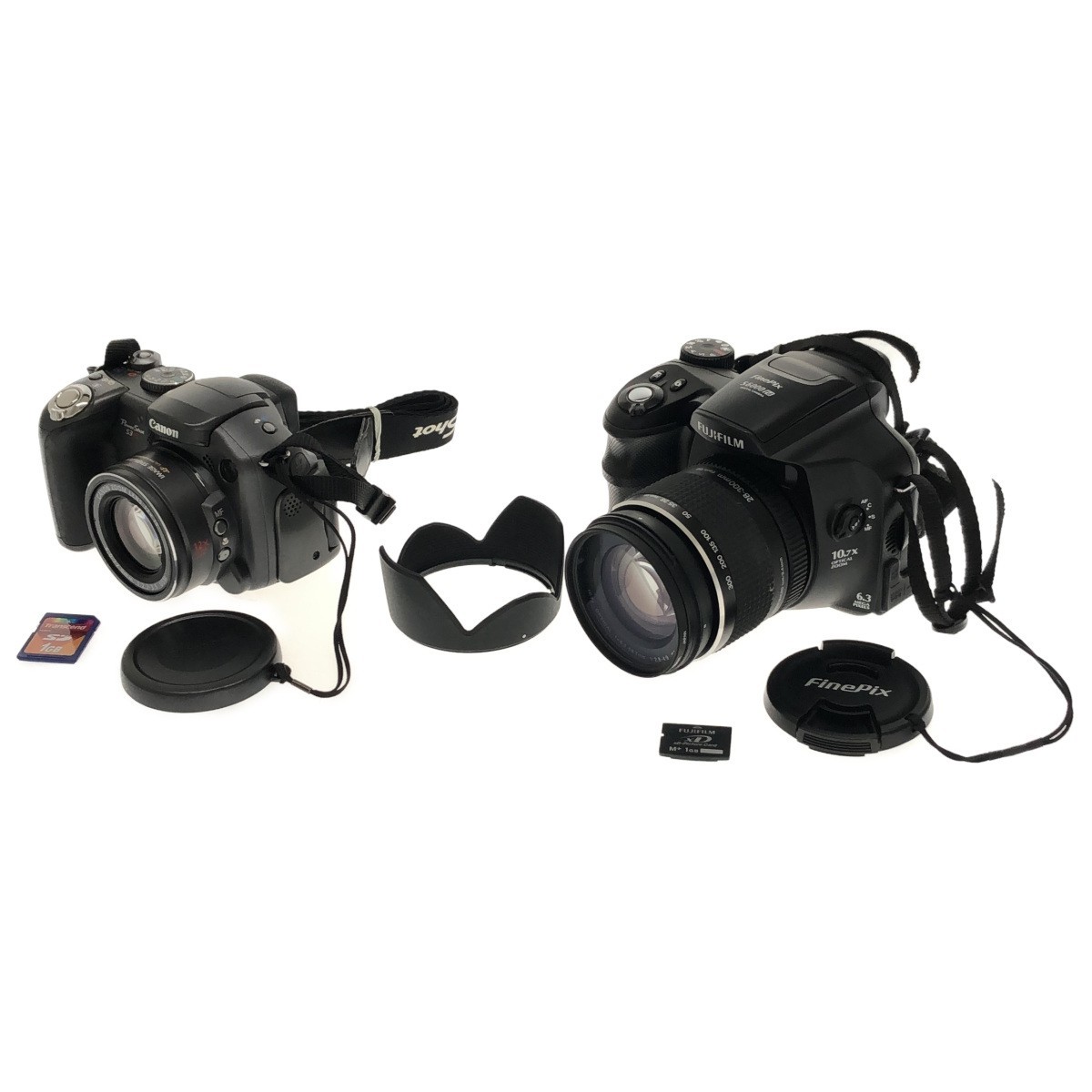 【動作品 デジカメ 2点まとめ】Canon Power Shot S3 IS バリアングル式 + FUJIFILM Finepix S6000 fd 単三電池仕様 各メディア付属 C3556