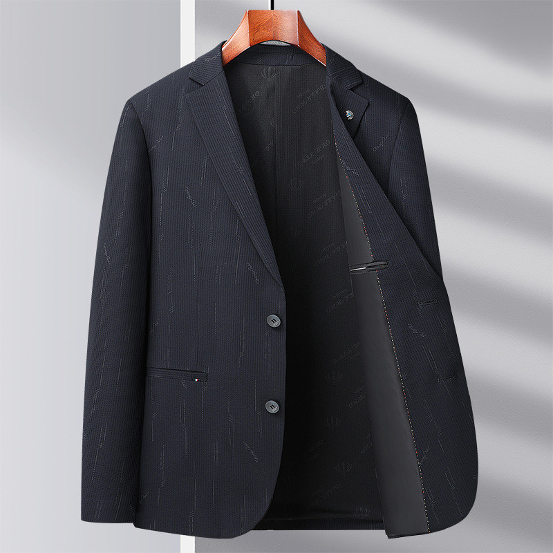 テーラードジャケット　スーツ　ノンアイロンジャケット　メンズ*新品　春秋　ブレザー　ブルゾン【2843】紺色　XL