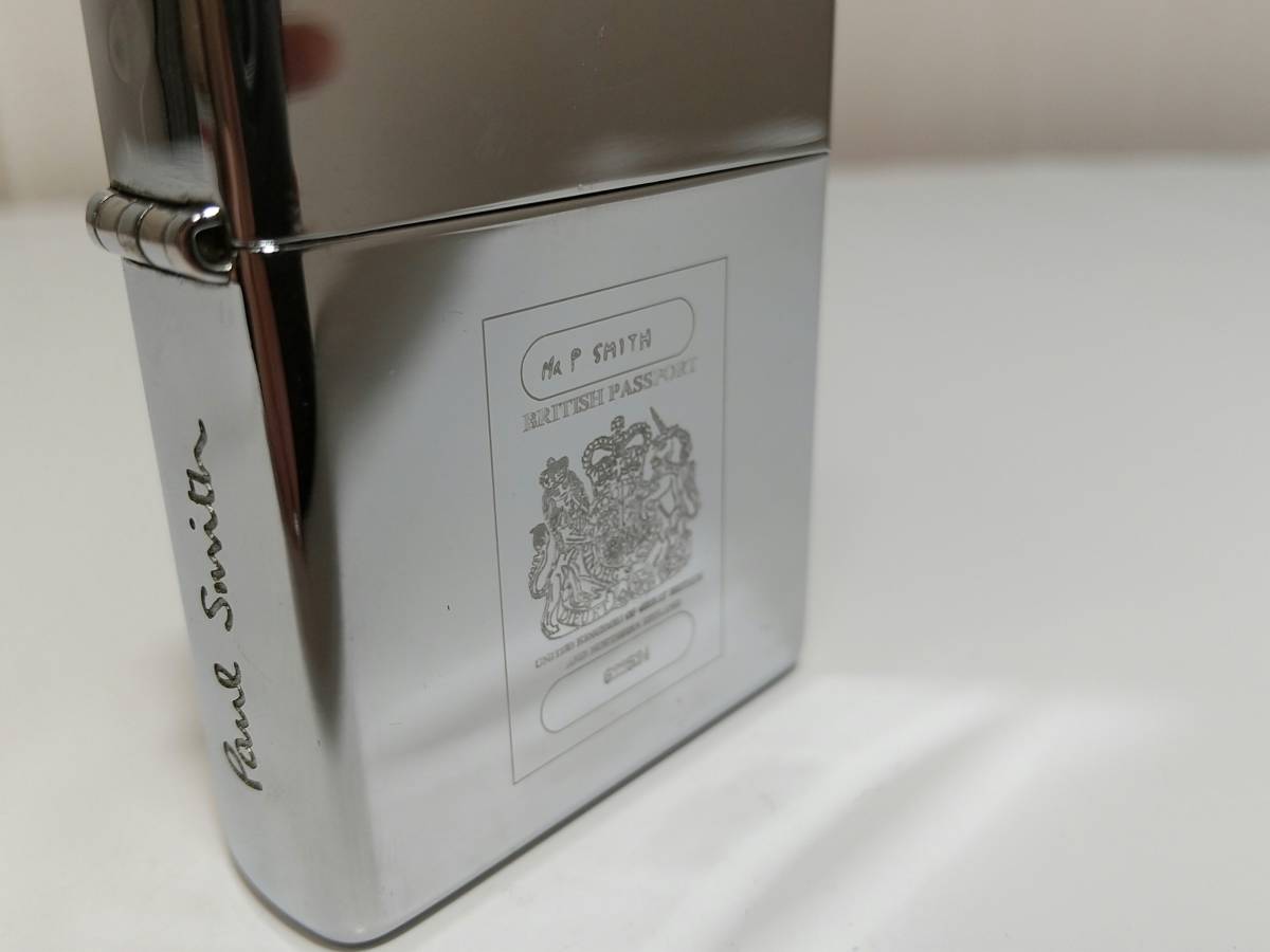 ポールスミスZIPPO★Paul Smith BRITISH PASSPORT 英国パスポートデザイン レーザー彫刻★2001年6月製造 使用品_画像2