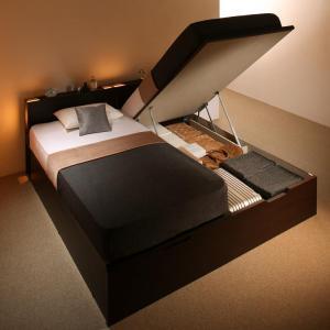 シングルベッド セミダブルベッド 収納付き 収納ベッド 薄型プレミアムポケットコイルマットレス付き 縦開き ナチュラル ホワイト